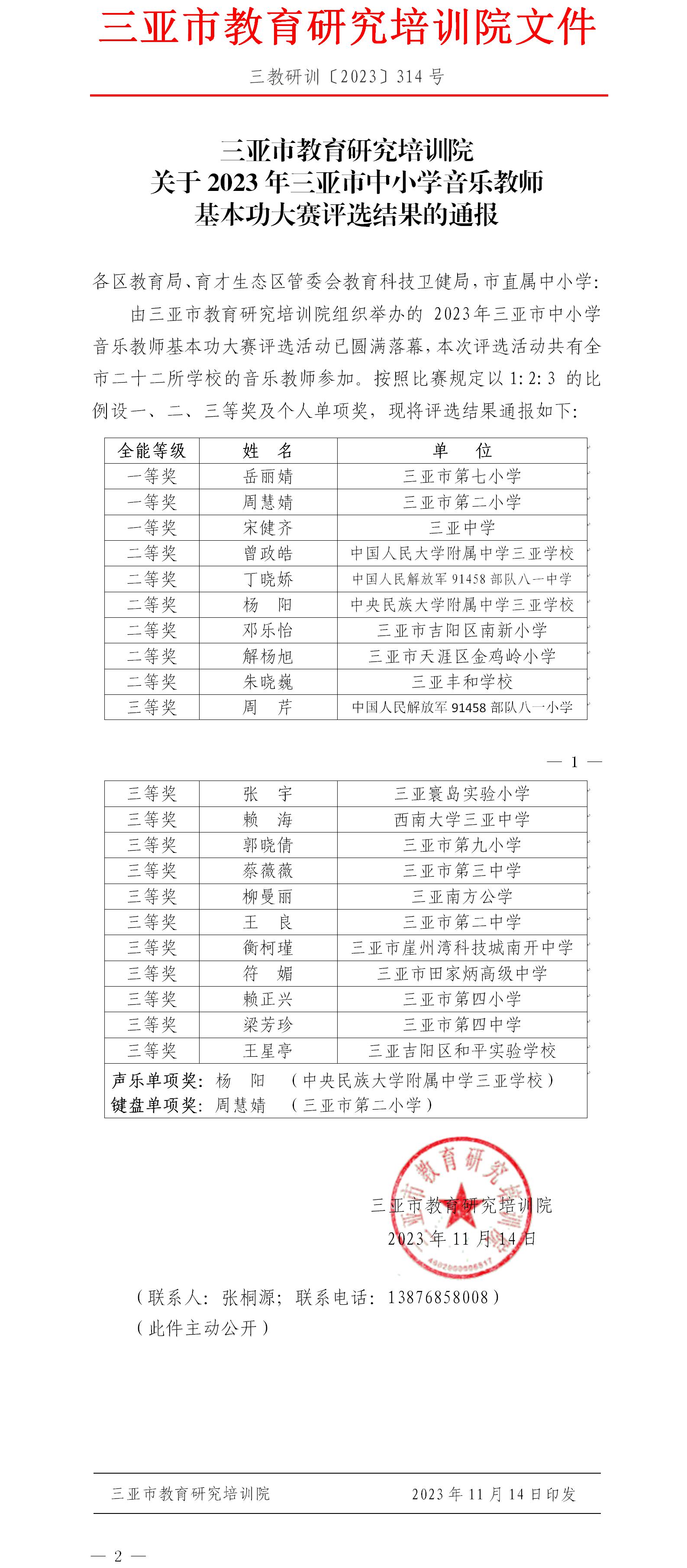 关于2023年三亚市中小学音乐教师基本功大赛评选结果的通报.jpg